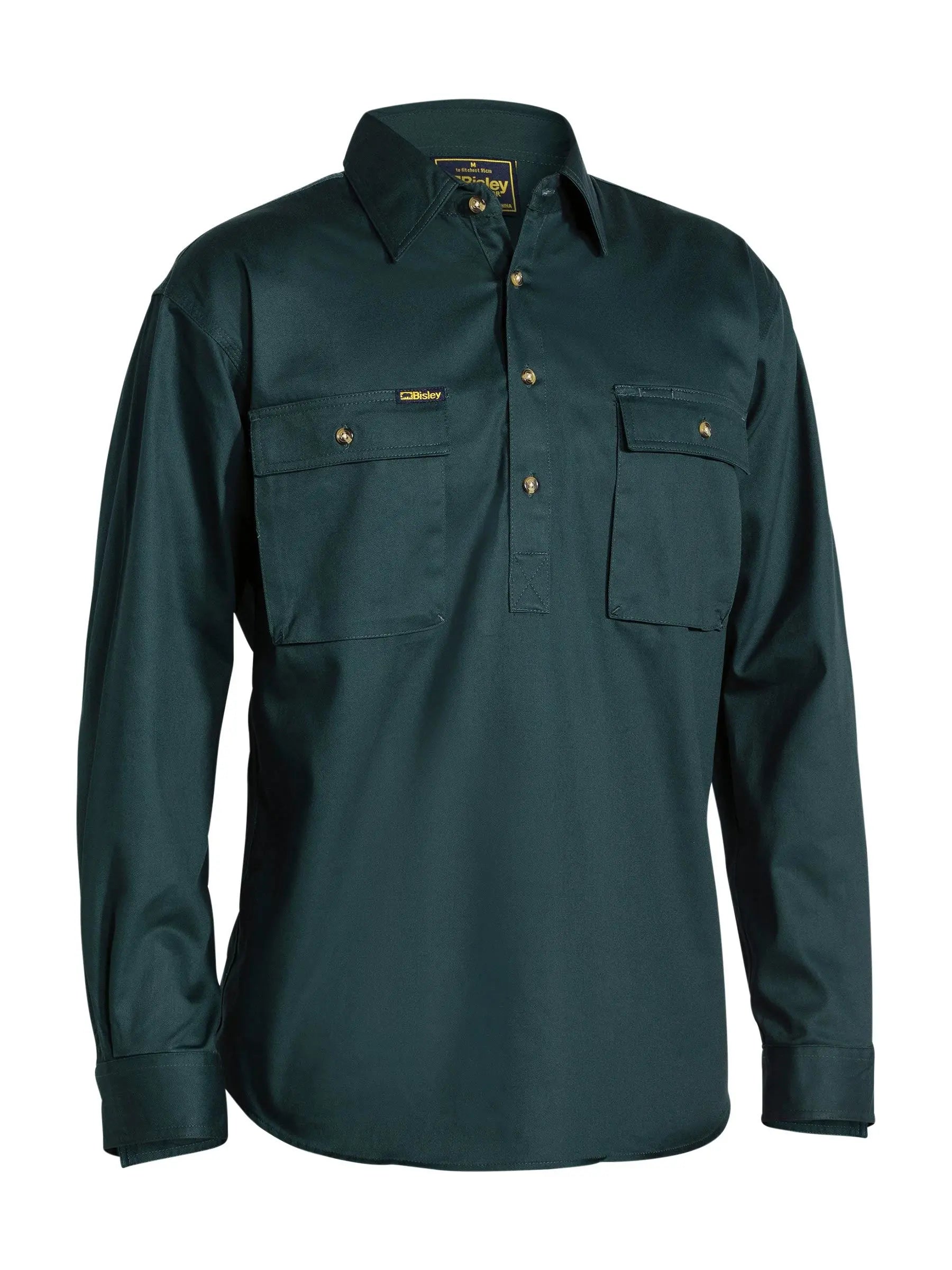 Bisley Workwear Closed Front Cotton Drill Long Sleeve Shirt BSC6433